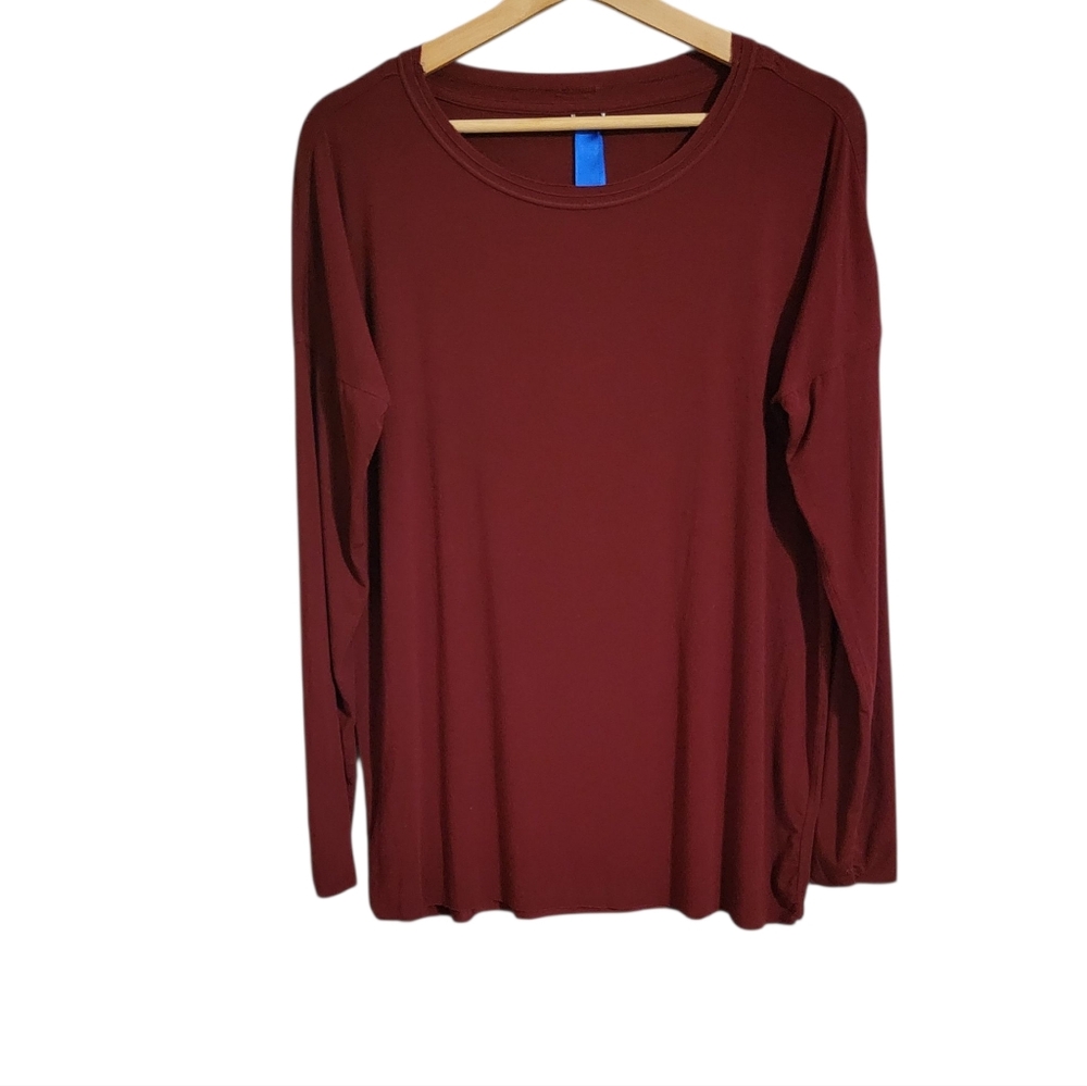 Kit & Ace Maroon Modal Cashmere Long Sleeve Shirt